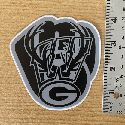 Wisconsin Sports Logo Mash-Up Vinyl Decal 4" - Eternyl - Brand - Apparel
