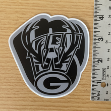 Load image into Gallery viewer, Wisconsin Sports Logo Mash-Up Vinyl Decal 4&quot; - Eternyl - Brand - Apparel
